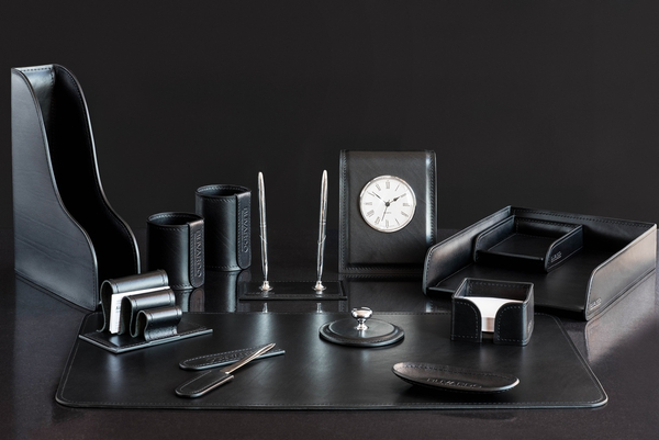 Настольный набор для руководителя 13 предметов из кожи Full Grain Black
