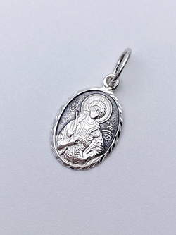 Образок из серебра/Чернение/С подвижным ухом/Георгий Победоносец