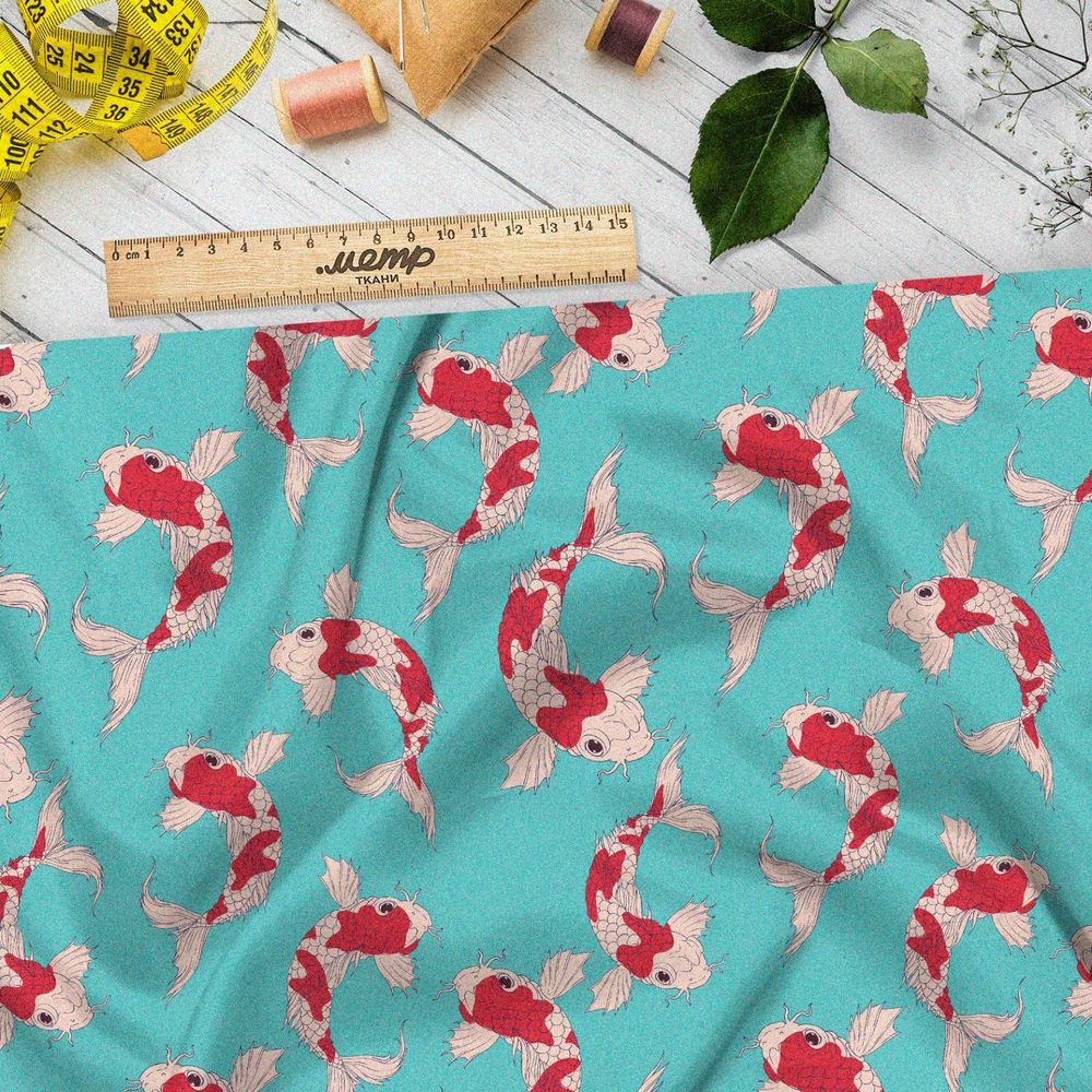 Ткань барби японские карпы