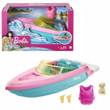 Игрушечный транспорт для куклы Barbie - Моторная лодка для кукол с аксессуарами - Барби GRG29