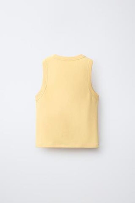 ZARA ТОП В РУБЧИК С ПРИНТОМ «ФРУКТЫ», ОРАНЖЕВЫЙ