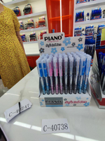 Ручка масляная PIANO PT-111a 0,5мм, синяя, с грипом, 4 цвета микс, C-40738 (Комплект 50шт.)