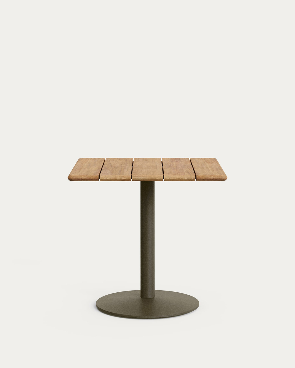 Уличный стол Esilda из акации и зелёной стали 80х80 см