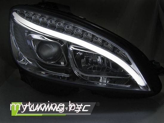 Передние фары CHROME TUBE LIGHT H7 для Mercedes C W204