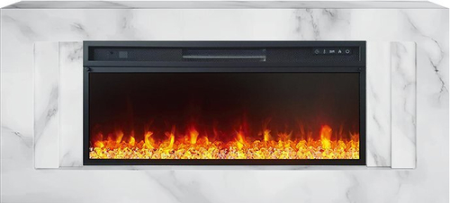 Каминокомплект Line 42 SFT White Marble (Разборный) - Белый мрамор с очагом Vision 42 LED