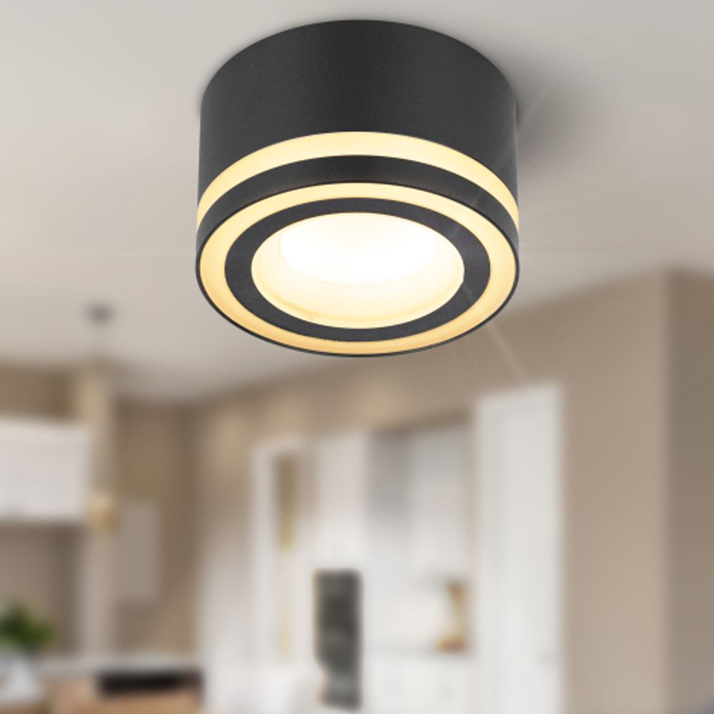 Светильник настенно-потолочный спот ЭРА OL51 BK GX53 IP20 черный