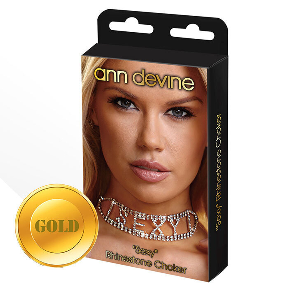 Золотистый ошейник из кристаллов SEXY Rhinestone Choker (Цвет: золото)