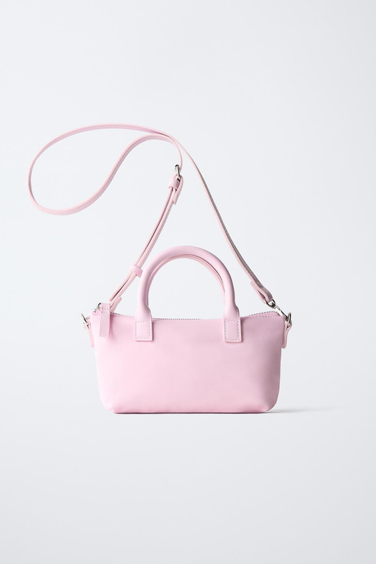 ZARA СУМКА ИЗ НЕЙЛОНА, ЦВЕТ МАЛЬВЫ