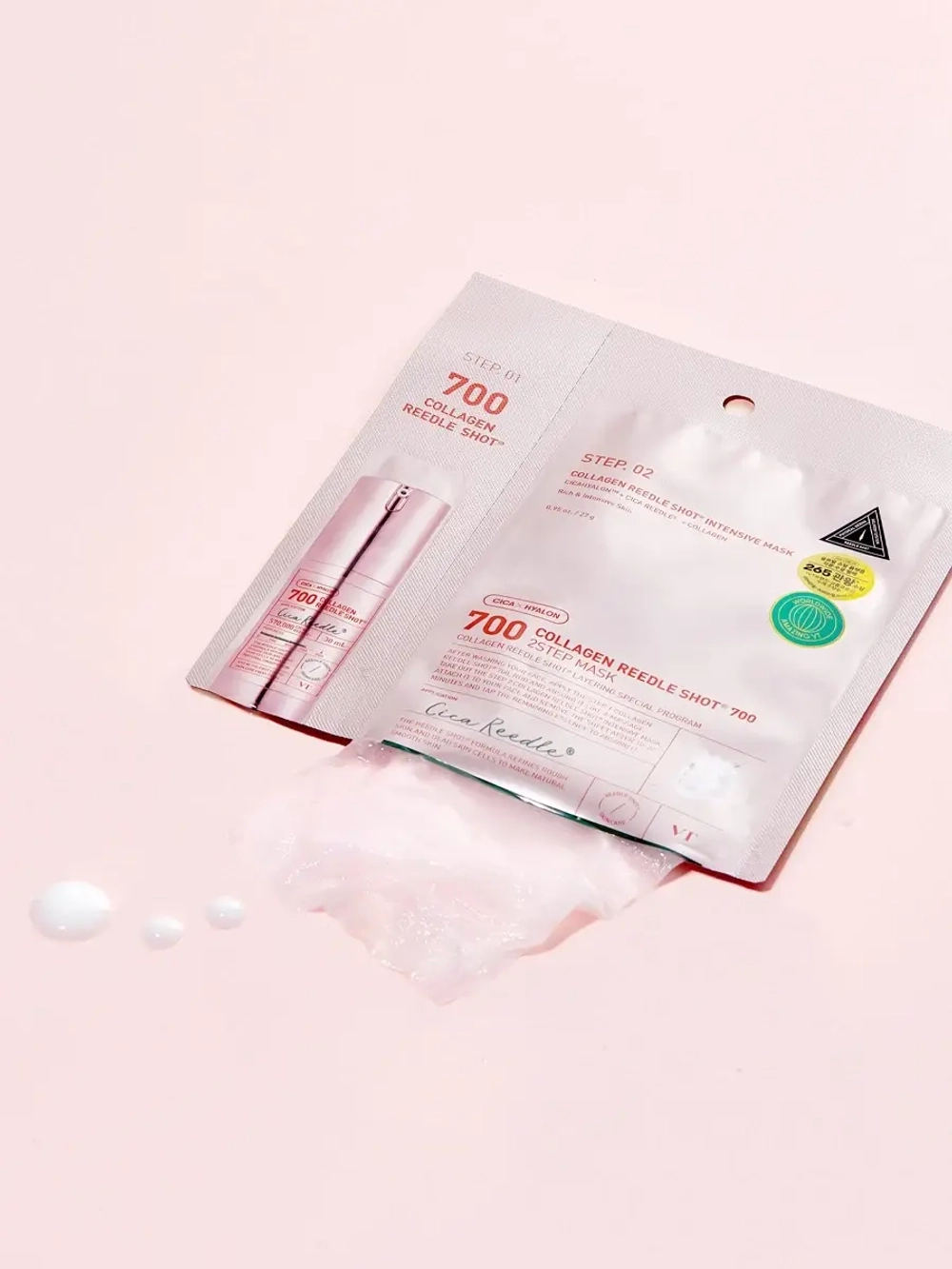 VT Cosmetics Двухступенчатая тканевая маска с микроиглами и коллагеном Collagen Reedle Shot 700 2step Mask 1.5+25 гр