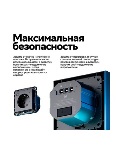 Розетка AtlasDesign Smart 16А L+N с заземл. защ. шторки Zigbee механизм карбон SE ATN001045Z