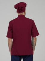 Бордовая мужская рубашка-китель "Мир" для повара и кондитера NVDesign