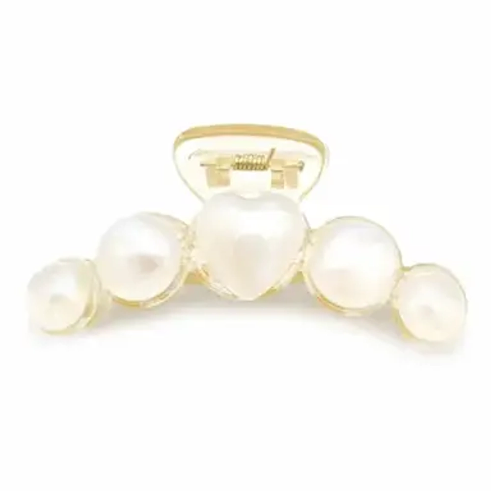 Pretty Girl TS10039 Заколка для волос "Перламутровые сердечки" (*12*240)