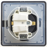 GLOSSA РОЗЕТКА с заземлением со шторками с крышкой, в сборе,16А IP44,ШОКОЛАД