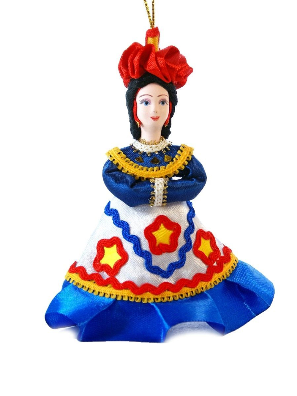 Кукла-подвеска Барынька в стиле дымковской игрушки