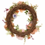 Цветы искусственные венок «Фантазия» 42см оранжевый