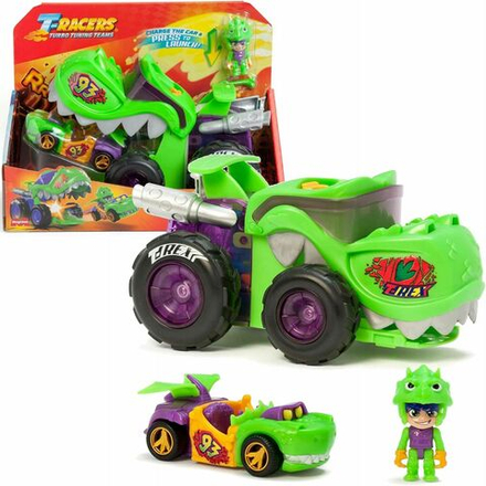 Машинка Magic Box T-Racers T-Rex Mega Wheels Auto - Автомобильная установка с водителем и машинкой - Т-Рейсеры L123296DG