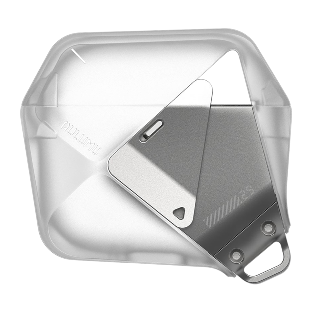 Термополиуретановый чехол с ремешком и защёлкой Aulumu A29 Geometric Case для AirPods 4 Гибридный термополиуретановый чехол в стиле киберпанк с ярко выраженной геометрией и ремешком с текстильной застёжкой. В комплекте предусмотрено двустороннее клейкое п