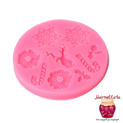 Молд силиконовый "Новогодний набор снежинки", 9,5 см