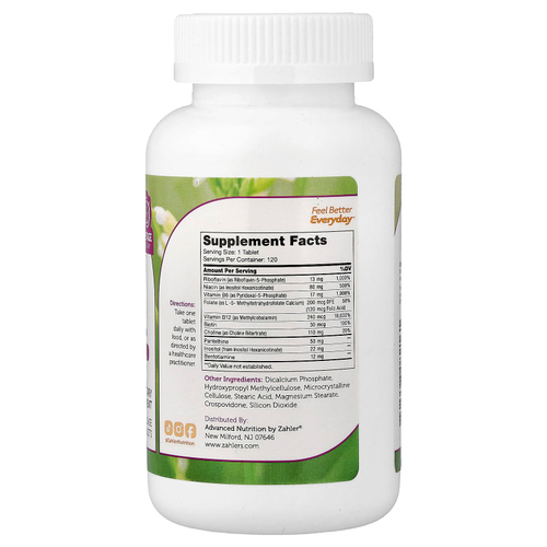 Zahler, биоактивный комплекс витаминов группы B, 120 таблеток с медленным высвобождением