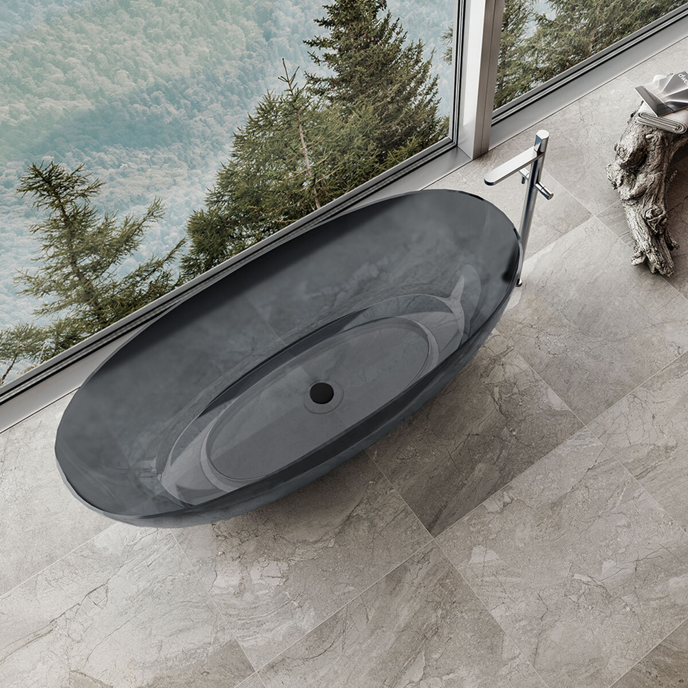 Ванна прозрачна Vincea VBT-6T01B, 1700*750*550, цвет черный