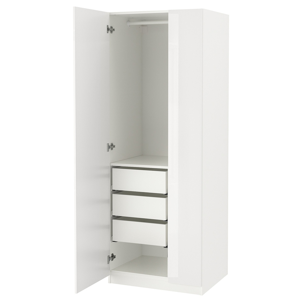 Распашной шкаф FARDAL PAX IKEA комбинация (двухсекционный) (белый)  100*45*260