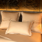 Комплект постельного белья Однотонный Сатин Премиум широкий кант на резинке OCPKR026