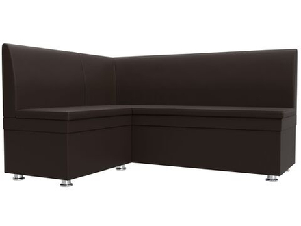 Диван кухонный угловой Уют левый угол, Коричневый, Экокожа, 28385L