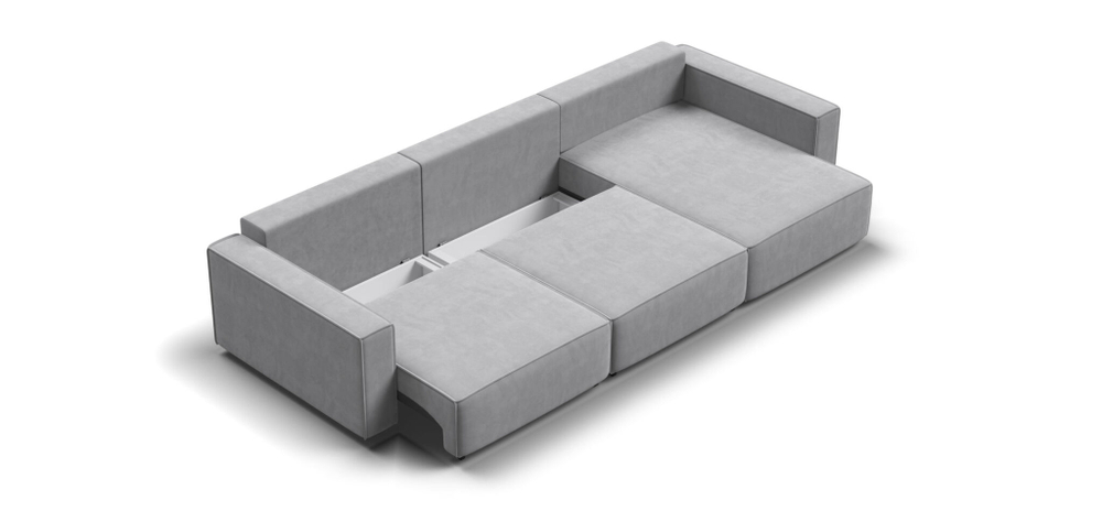 Угловой диван BOSS SOFT MODOOL MAX велюр Monolit сталь