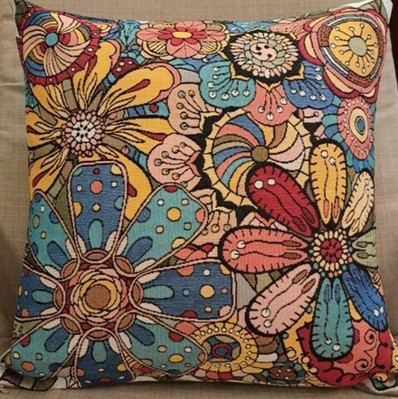 Гобеленовая наволочка "D. МОЗАИКА ЦВЕТЫ", Россия.