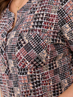 Блузка БЛ-131/пьедепуль-черныйтерракот