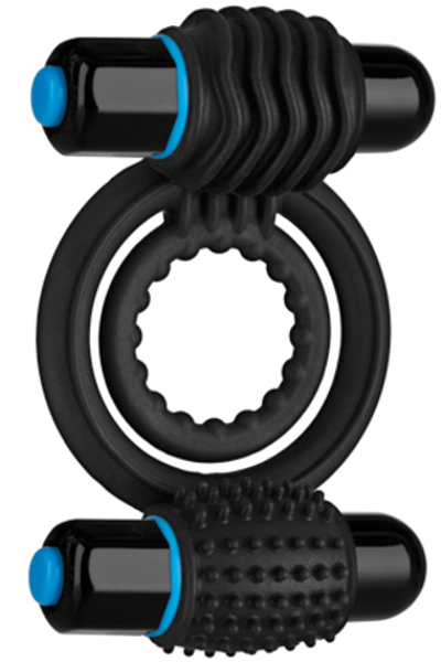 Эрекционное кольцо с вибростимуляторами OPTIMALE Vibrating Double C-Ring