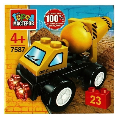 Конструктор пластмассовый 23эл. "Бетономешалка" 7587-PZ (Город мастеров)