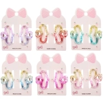 Заколки-крабы для волос 2шт «Мон Ляруш», сердечки, микс 6 цветов, 4,5см (Блистер)