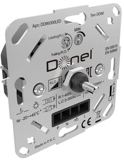 Donel Светорегулятор поворотный, LED,300 Вт., с доп. входом, серия DDIM