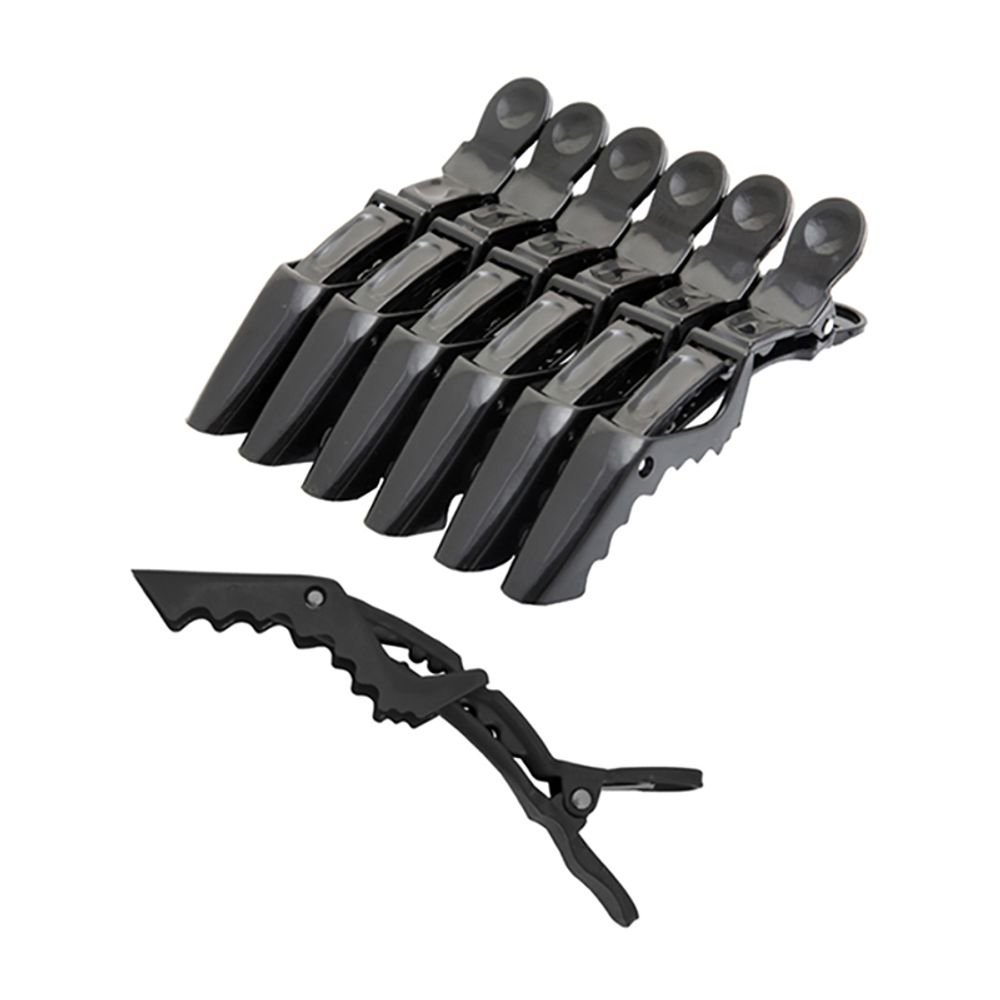 Зажимы для волос Harizma (пластик, усиленные, черный, 6шт) h10903-15