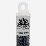Японский бисер TOHO Bugle (стеклярус) 6mm (№82), металлизированный, непрозрачный глянцевый