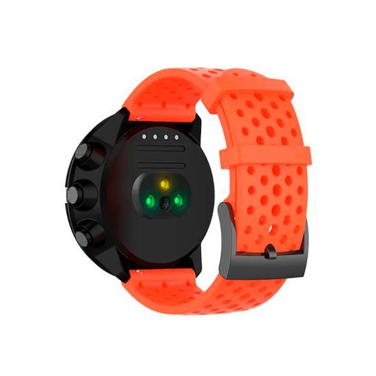 Силиконовый дышащий ремешок Suunto 24 mm для 9 / 9 Baro / 7 / D5 / Spartan Sport быстросъемный (Athletic 1) короткий (Огненно-красный)