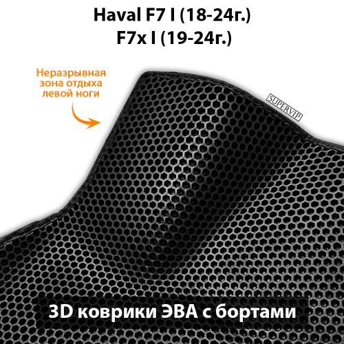 Передние автомобильные коврики ЭВА с бортами для Haval F7 I (18-24г.), F7x I (19-24г.)