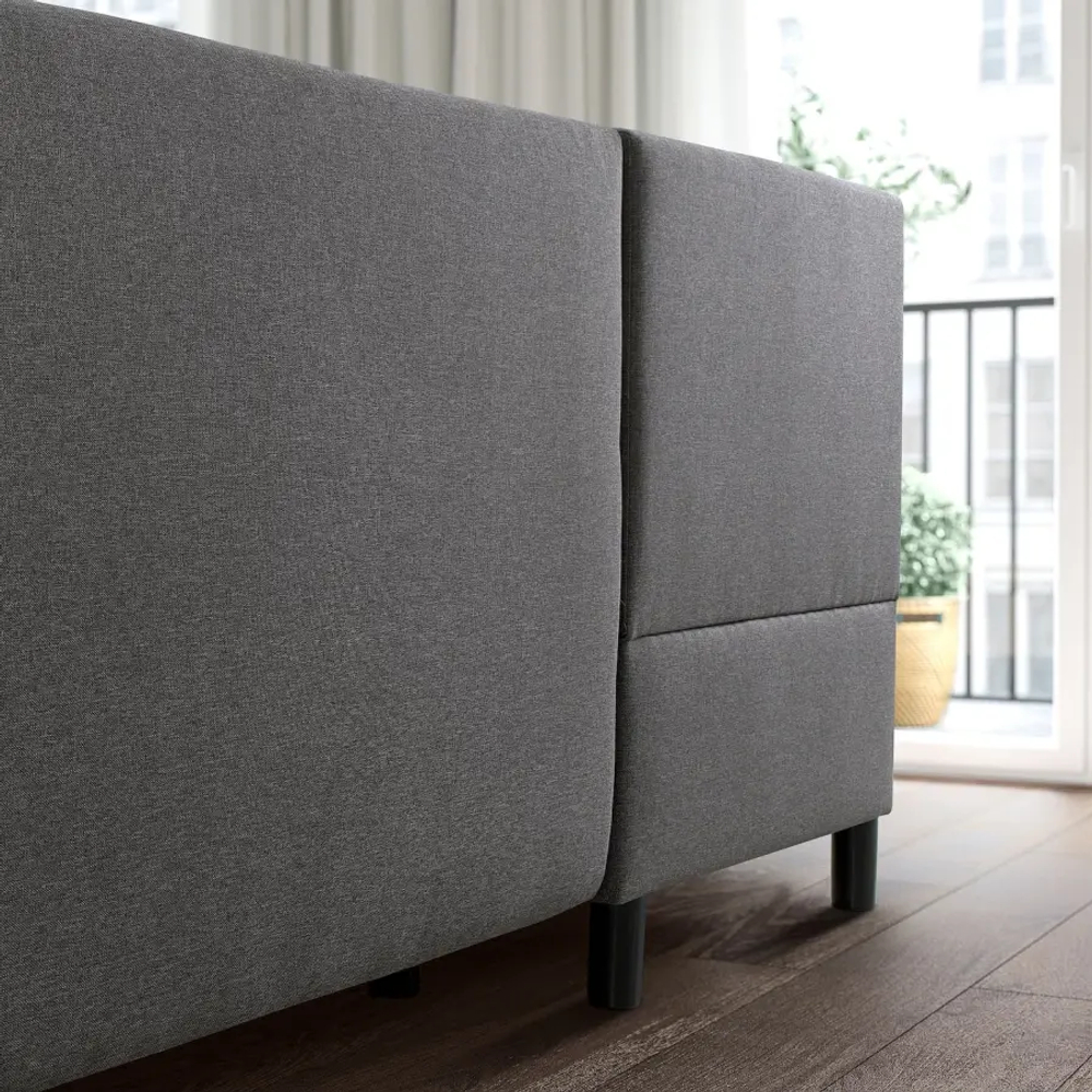 3-местный диван - IKEA BORGÅSEN/BORGASEN, 77x81x199см, темно-серый, БОРГАСЕН ИКЕА