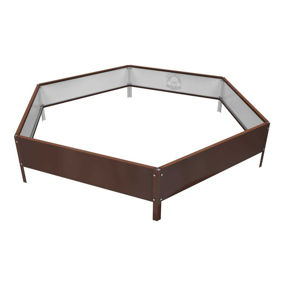 Клумба многоугольная оцинкованная с ножками 1 ярус RAL 8017 Шоколад