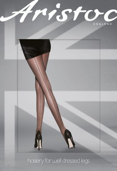 Колготки с имитацией сетки и швами (Размер: M-L) (Цвет: черный)