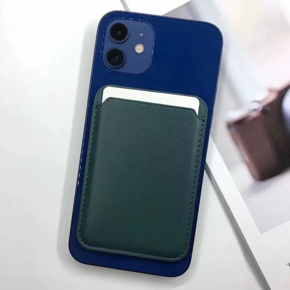 Кожаный чехол-бумажник MagSafe для iPhone Green