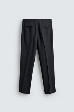 ZARA БРЮКИ REGULAR FIT ИЗ 100% ШЕРСТИ, СИНИЙ
