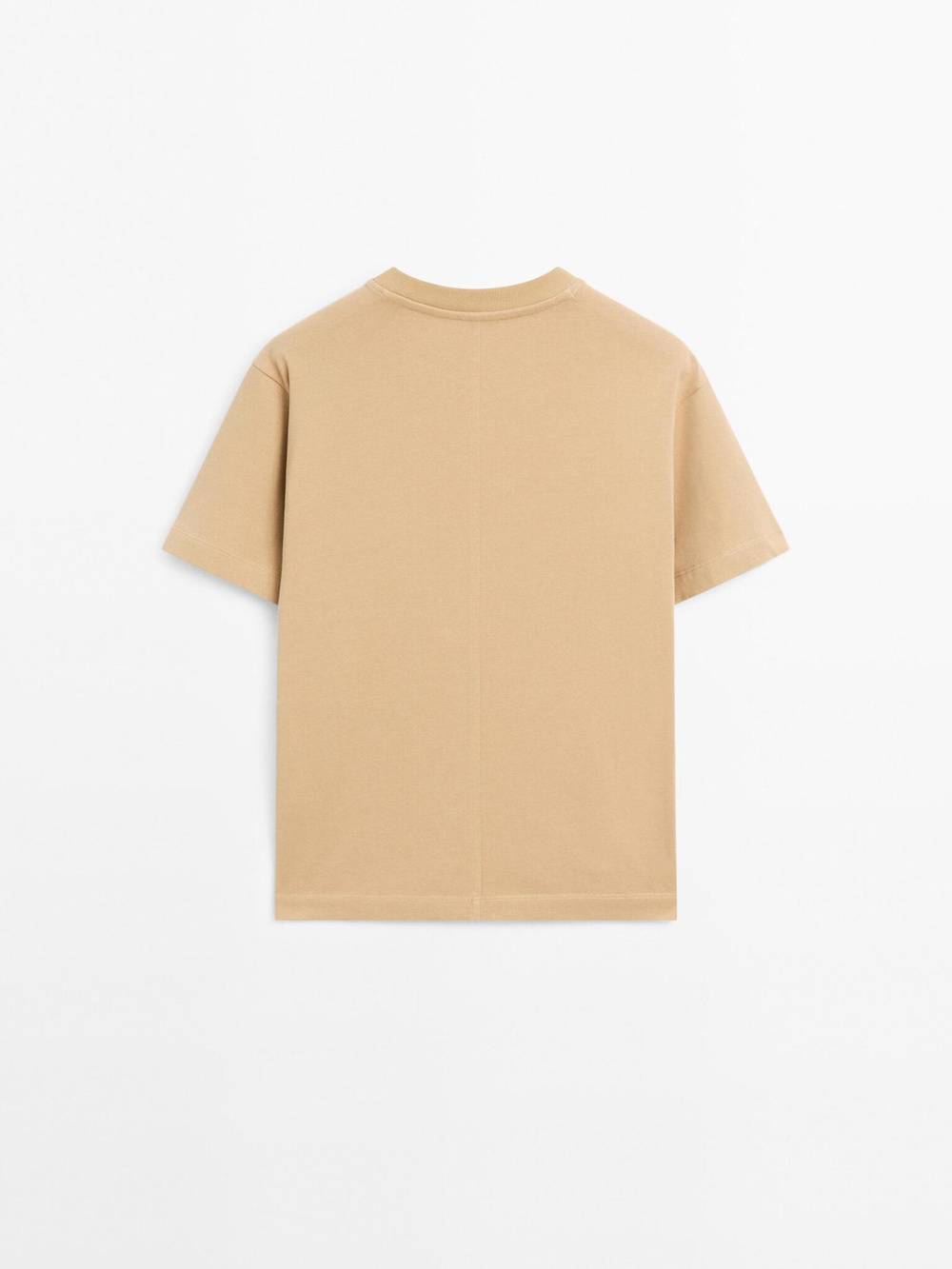 Massimo Dutti Футболка из 100% хлопка, цвет верблюжьей шерсти