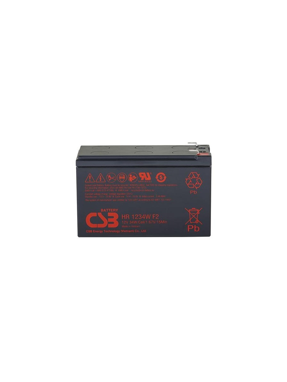 Аккумулятор 12В 9А.ч CSB HR1234W F2 CSB