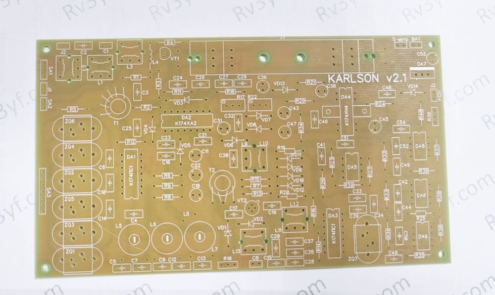 Печатная плата КВ приемника KARLSON версия v2.1