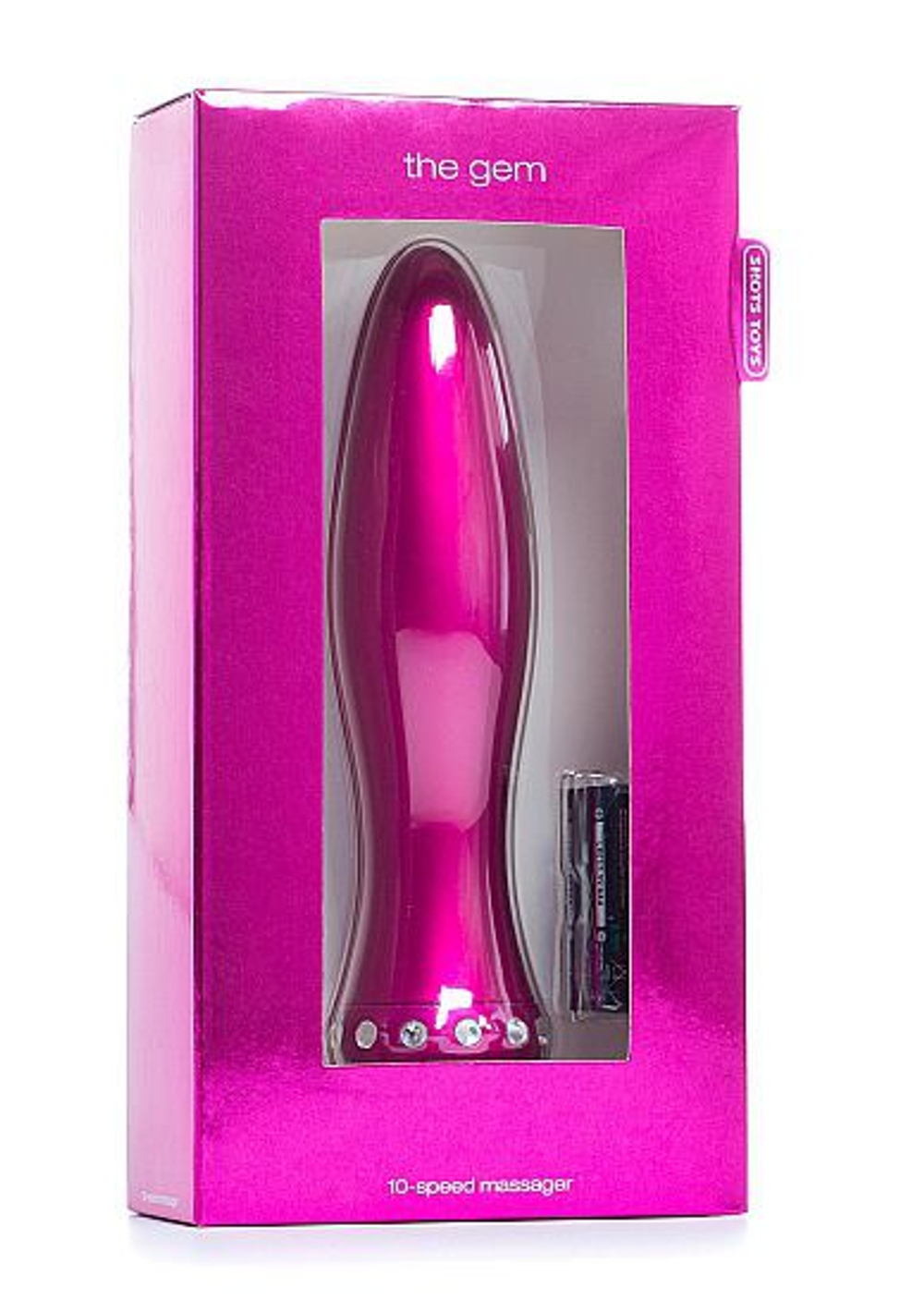 Вибратор-торпеда с кристалликами The Gem Pink - 16,6 см. (Цвет: розовый)