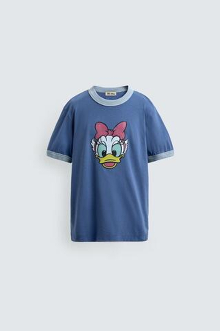 ZARA Х DISNEY ФУТБОЛКА С ГРАФИЧЕСКИМ ПРИНТОМ, СИНИЙ