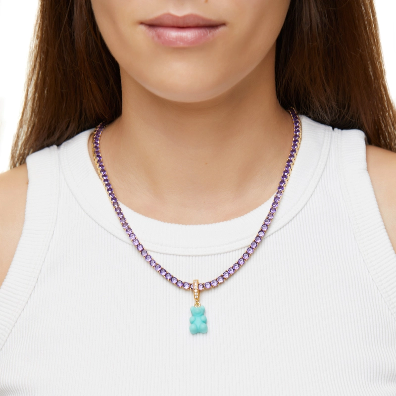 Колье Блестящий Ностальгический Мишка Серен – Гавана и Лавандовое