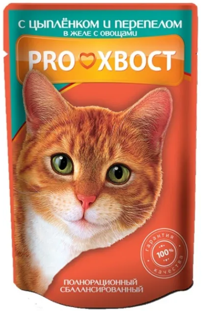 Прохвост для кошек Цыпленок-Перепел в желе 85гр.*25шт.